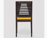 Freetown Sheesham Wood Multipurpose Dining Chair Set of Two with Cushion - Wooden Chairs - Furniselan - Teak-Finish