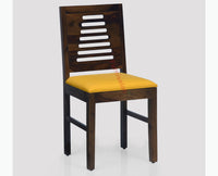 Freetown Sheesham Wood Multipurpose Dining Chair Set of Two with Cushion - Wooden Chairs - Furniselan - Teak-Finish