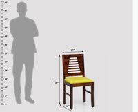 Freetown Sheesham Wood Multipurpose Dining Chair Set of Two with Cushion - Wooden Chairs - Furniselan - Maple-Finish