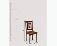Gaza Sheesham Wood Study Dining Chair Set of Two - Wooden Chairs - Furniselan - Teak-Finish