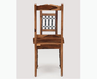 Gaza Sheesham Wood Study Dining Chair Set of Two - Wooden Chairs - Furniselan - Teak-Finish
