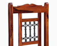 Gaza Sheesham Wood Study Dining Chair Set of Two - Wooden Chairs - Furniselan - Maple-Finish