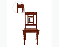 Gaza Sheesham Wood Study Dining Chair Set of Two - Wooden Chairs - Furniselan - Maple-Finish