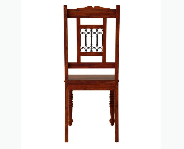 Gaza Sheesham Wood Study Dining Chair Set of Two - Wooden Chairs - Furniselan - Maple-Finish