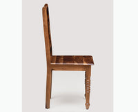 Gaza Sheesham Wood Study Dining Chair Set of Two - Wooden Chairs - Furniselan - Teak-Finish