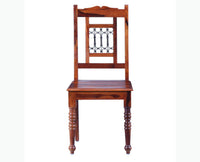 Gaza Sheesham Wood Study Dining Chair Set of Two - Wooden Chairs - Furniselan - Maple-Finish