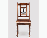 Gaza Sheesham Wood Study Dining Chair Set of Two - Wooden Chairs - Furniselan - Teak-Finish