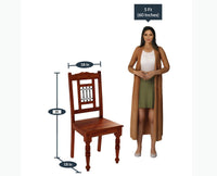 Gaza Sheesham Wood Study Dining Chair Set of Two - Wooden Chairs - Furniselan - Maple-Finish