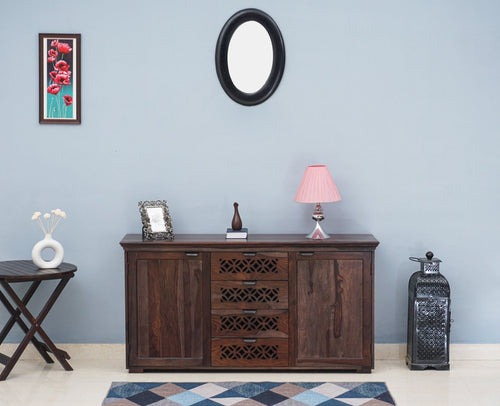 Godavari Sheesham Wood Sidebaord with Four Drawers & Two Doors - Sideboard - Furniselan