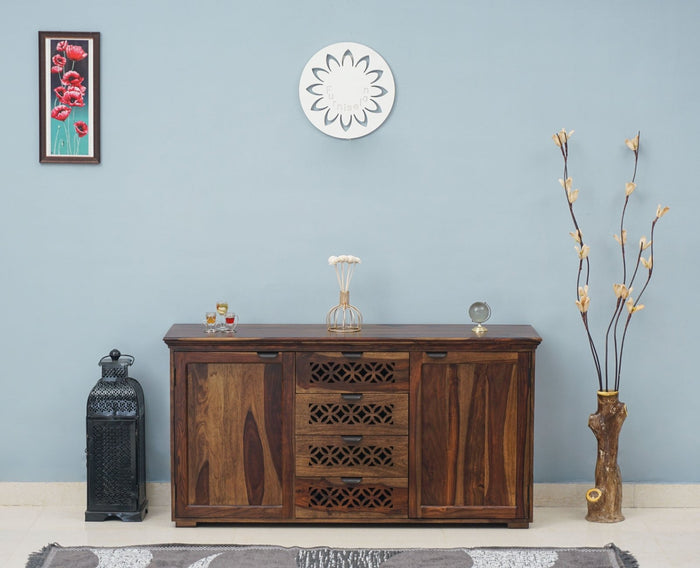 Godavari Sheesham Wood Sidebaord with Four Drawers & Two Doors - Sideboard - Furniselan