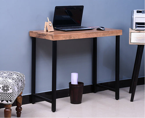 Harare Solid Wood Study Table Cum Console Table - Study Table - Furniselan - Rustic-Teak-Finish