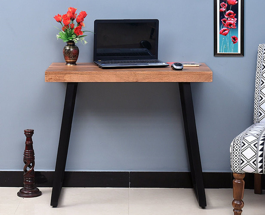 Hargeysa Solid Wood Study Table Cum Console Table - Study Table - Furniselan - Rustic-Teak-Finish