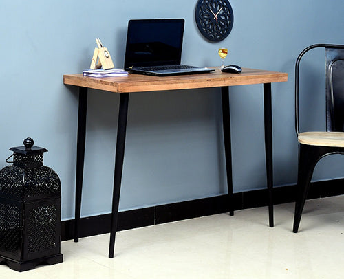 Havana Solid Wood Study Table Cum Console Table - Study Table - Furniselan - Rustic-Teak-Finish
