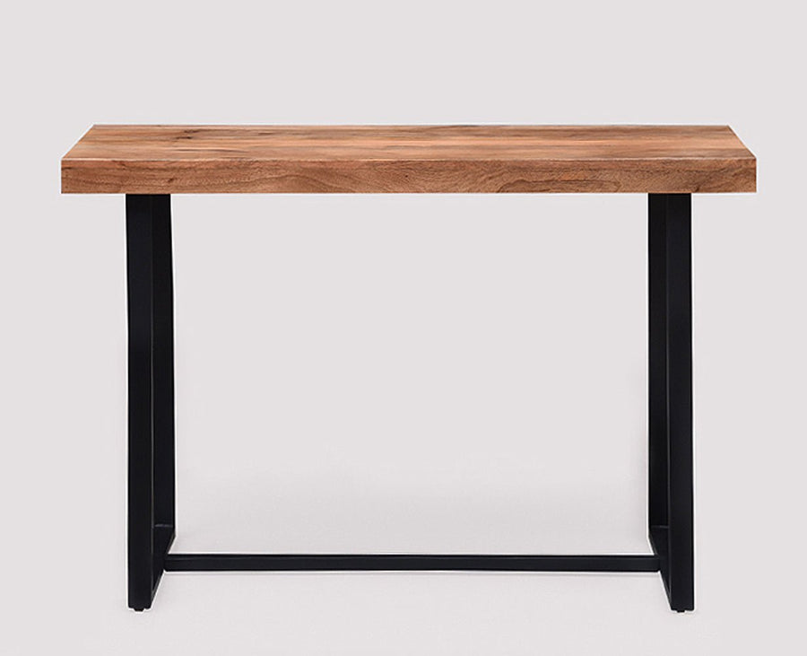 Hefei Solid Wood Study Table Cum Console Table - Study Table - Furniselan - Rustic-Teak-Finish