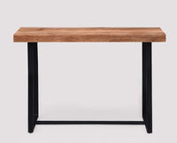 Hefei Solid Wood Study Table Cum Console Table - Study Table - Furniselan - Rustic-Teak-Finish