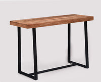 Hefei Solid Wood Study Table Cum Console Table - Study Table - Furniselan - Rustic-Teak-Finish