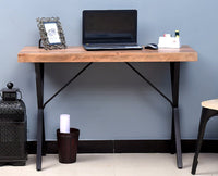 Hermosillo Solid Wood Study Table Cum Console Table - Study Table - Furniselan - Rustic-Teak-Finish