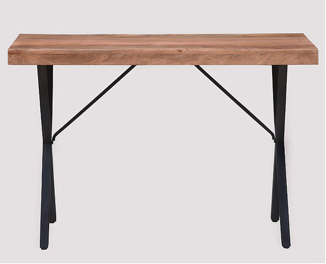 Hermosillo Solid Wood Study Table Cum Console Table - Study Table - Furniselan - Rustic-Teak-Finish