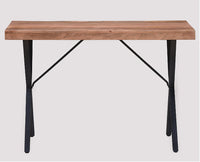 Hermosillo Solid Wood Study Table Cum Console Table - Study Table - Furniselan - Rustic-Teak-Finish