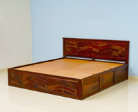 Hong Kong Solid Wood King Size Bed with Box Storage - Furniselan-Maple-Finish