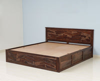 Hong Kong Solid Wood King Size Bed with Box Storage - Furniselan-Grey-Finish