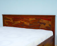 Hong Kong Solid Wood King Size Bed with Box Storage - Furniselan-Maple-Finish