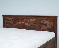 Hong Kong Solid Wood King Size Bed with Box Storage - Furniselan-Grey-Finish