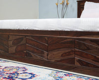 Hong Kong Solid Wood King Size Bed with Box Storage - Furniselan-Grey-Finish