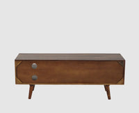 Hong Kong Solid Wood Two Door TV Cabinet - Tv Cabinet - Furniselan-Teak-Finish