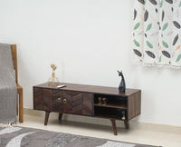 Hong Kong Solid Wood Two Door TV Cabinet - Tv Cabinet - Furniselan-Grey-Finish