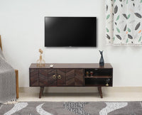 Hong Kong Solid Wood Two Door TV Cabinet - Tv Cabinet - Furniselan-Grey-Finish