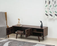 Hong Kong Solid Wood Two Door TV Cabinet - Tv Cabinet - Furniselan-Grey-Finish
