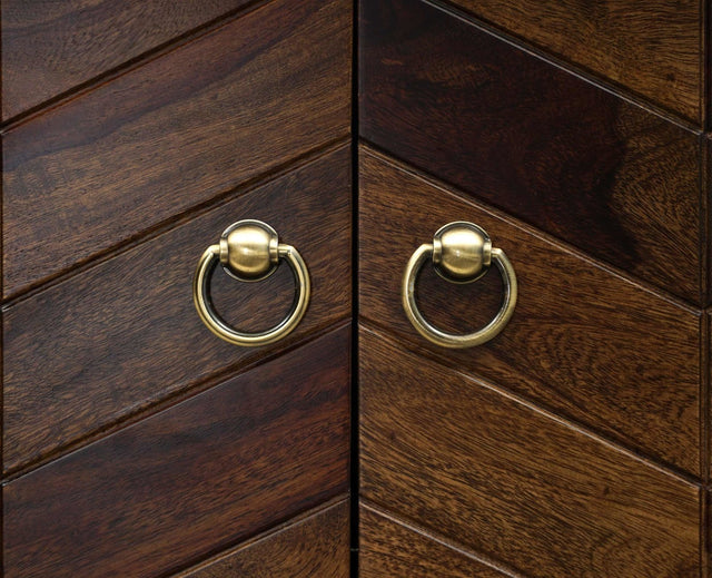 Hong Kong Solid Wood Two Door TV Cabinet - Tv Cabinet - Furniselan-Teak-Finish