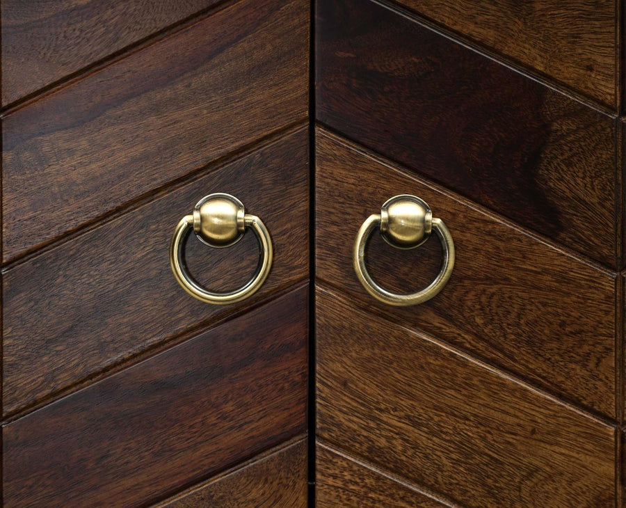Hong Kong Solid Wood Two Door TV Cabinet - Tv Cabinet - Furniselan-Teak-Finish