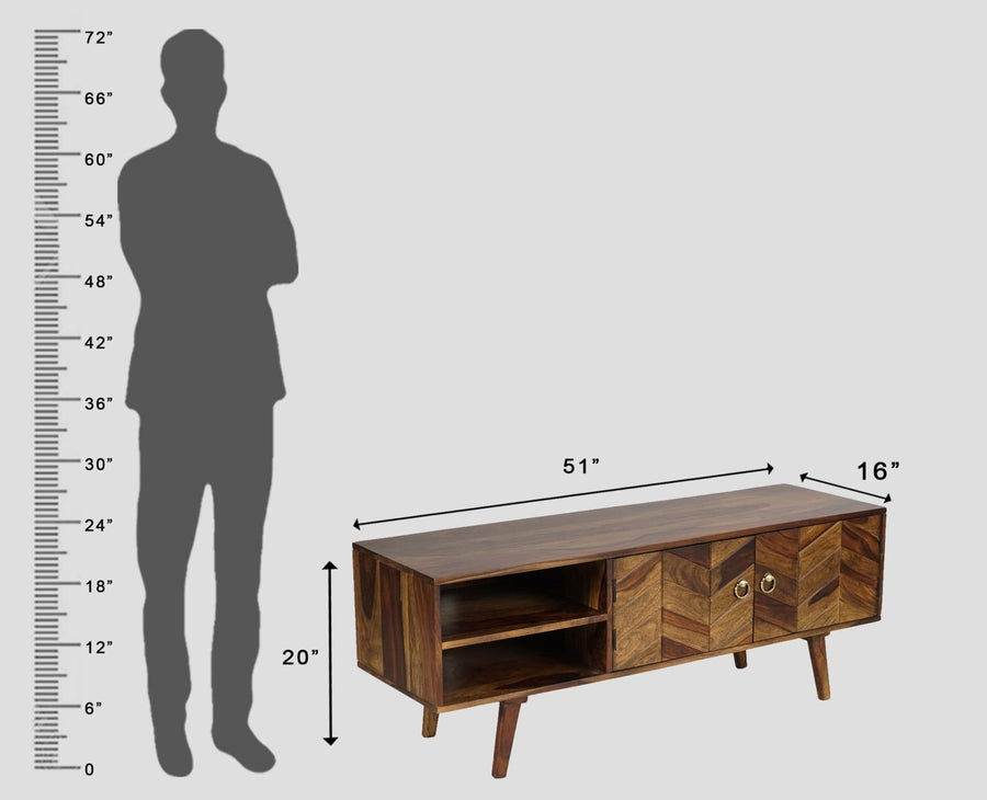 Hong Kong Solid Wood Two Door TV Cabinet - Tv Cabinet - Furniselan-Teak-Finish