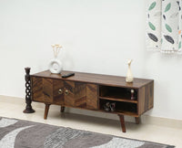 Hong Kong Solid Wood Two Door TV Cabinet - Tv Cabinet - Furniselan-Teak-Finish