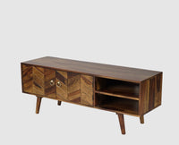 Hong Kong Solid Wood Two Door TV Cabinet - Tv Cabinet - Furniselan-Teak-Finish