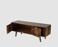 Hong Kong Solid Wood Two Door TV Cabinet - Tv Cabinet - Furniselan-Teak-Finish