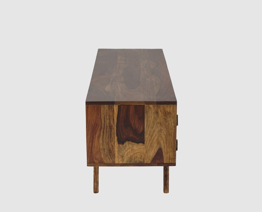 Hong Kong Solid Wood Two Door TV Cabinet - Tv Cabinet - Furniselan-Teak-Finish