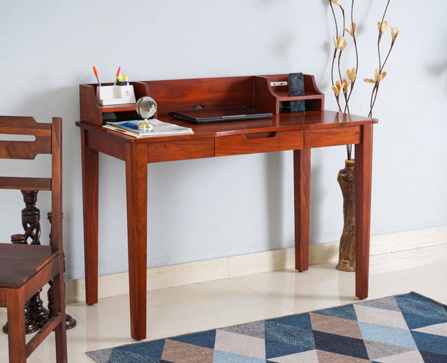 Hyderabad Study Laptop Table With USB Connector - Study Table - Furniselan - Maple-Finish