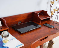 Hyderabad Study Laptop Table With USB Connector - Study Table - Furniselan - Maple-Finish