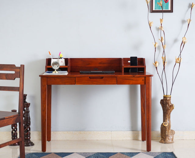 Hyderabad Study Laptop Table With USB Connector - Study Table - Furniselan - Maple-Finish
