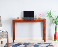 Hyderabad Study Table with one Drawer - Study Table - Furniselan - Maple-Finish