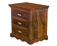 Jacksonville Wooden Three Drawers Bedside Table-Teak Finish - Bedside Table - Furniselan-Teak-Finish