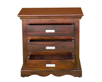 Jacksonville Wooden Three Drawers Bedside Table-Teak Finish - Bedside Table - Furniselan-Teak-Finish