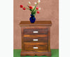 Jacksonville Wooden Three Drawers Bedside Table-Teak Finish - Bedside Table - FurniselanFurniselan