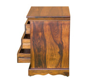 Jacksonville Wooden Three Drawers Bedside Table-Teak Finish - Bedside Table - Furniselan-Teak-Finish