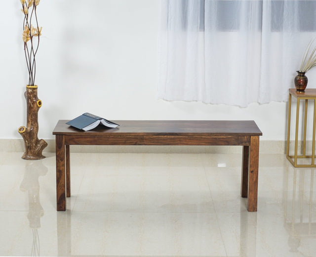 Jaipur Sheesham Wood 3 Seater Dining Bench for Living Room - Bench - Furniselan - Teak-Finish