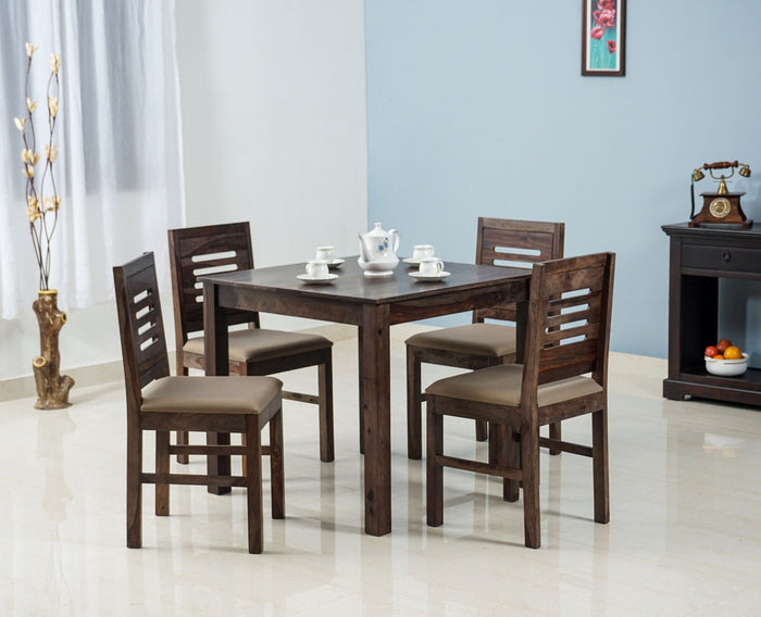 Jaipur Sheesham Wood 4 Seater Dining Table Set with 4 Chair for Dining Room - Dining Set - Furniselan