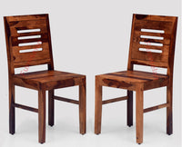 Jaipur Sheesham Wood 4 Seater Dining Table Set with 4 Chair for Dining Room - Dining Set - Furniselan - Rustic-Teak-Finish
